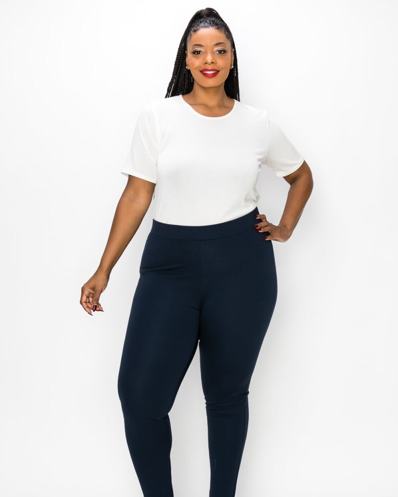 Plus Size Premium Ponte Leggings Navy